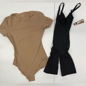 NEW - SKIMS set of 2! Tan and Black Bodysuit and shapewear